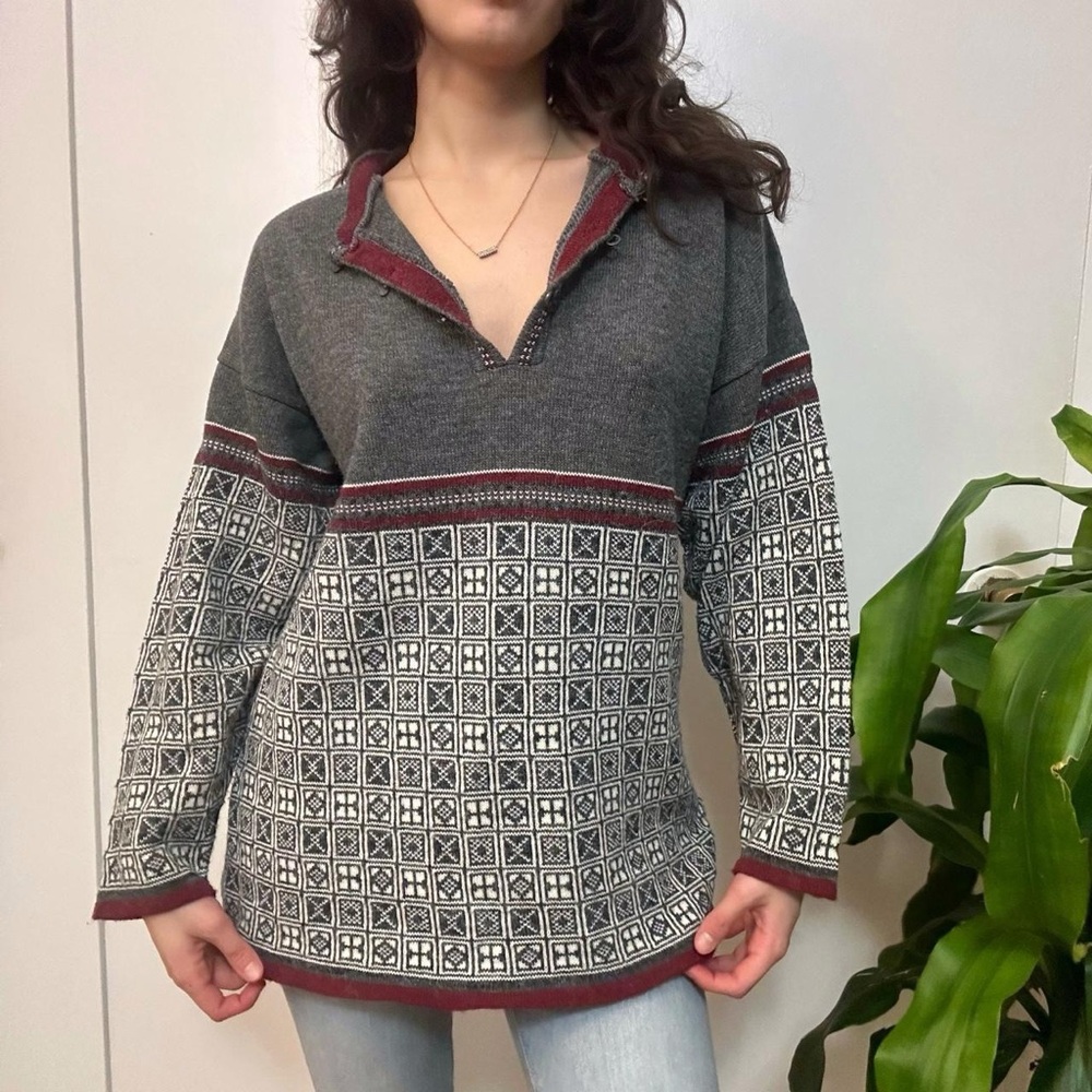 Grunge Granny Wool Blend Sweater, Size Medium - Picture 6 of 8